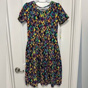 LuLaRoe Amelia Dress Disney Maleficent Women's Medium dress with pockets! NWT